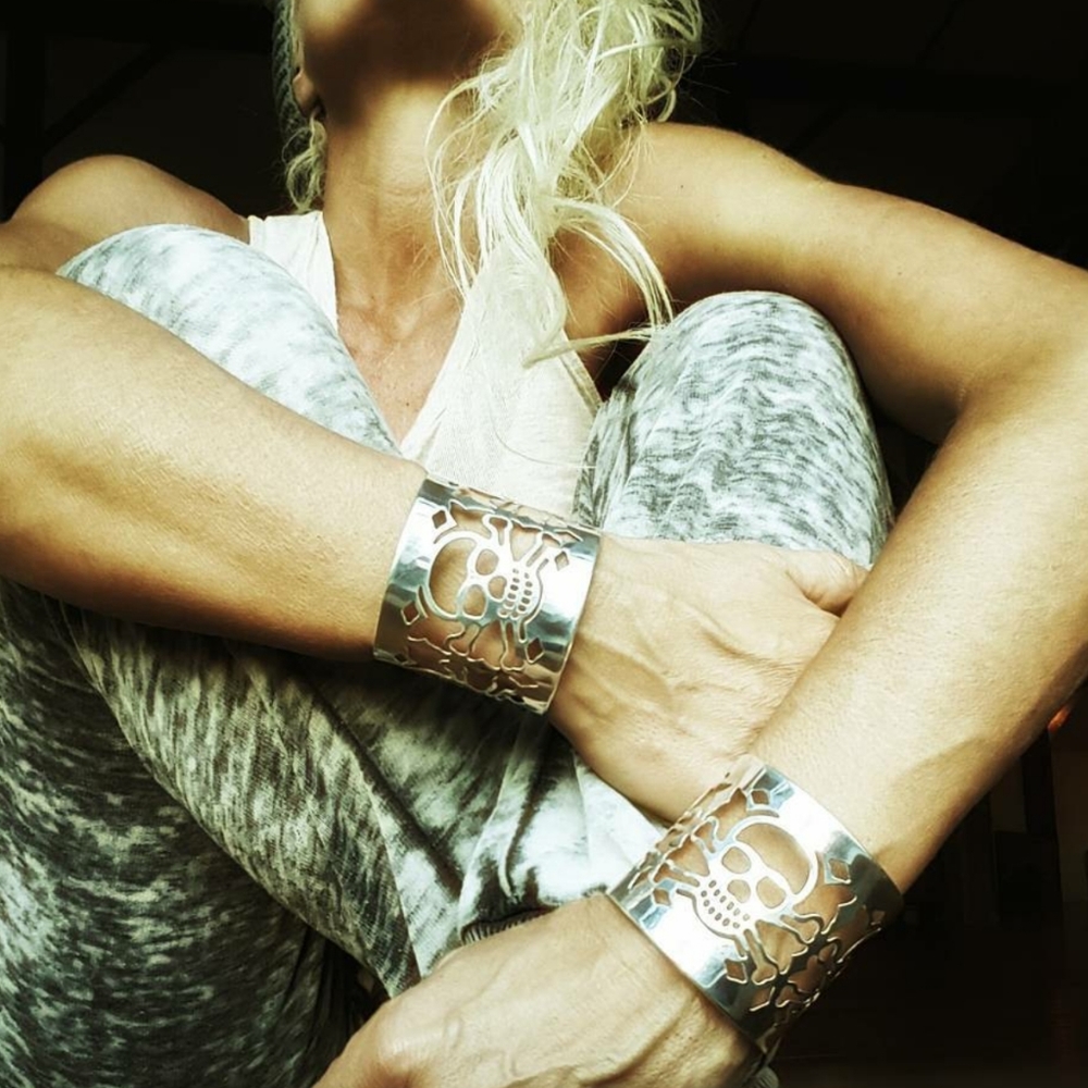 Skull cuff bracelet brass cuff bracelet new